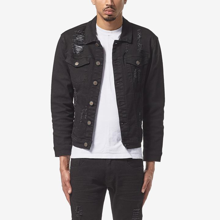 Black rivet hotsell denim jacket