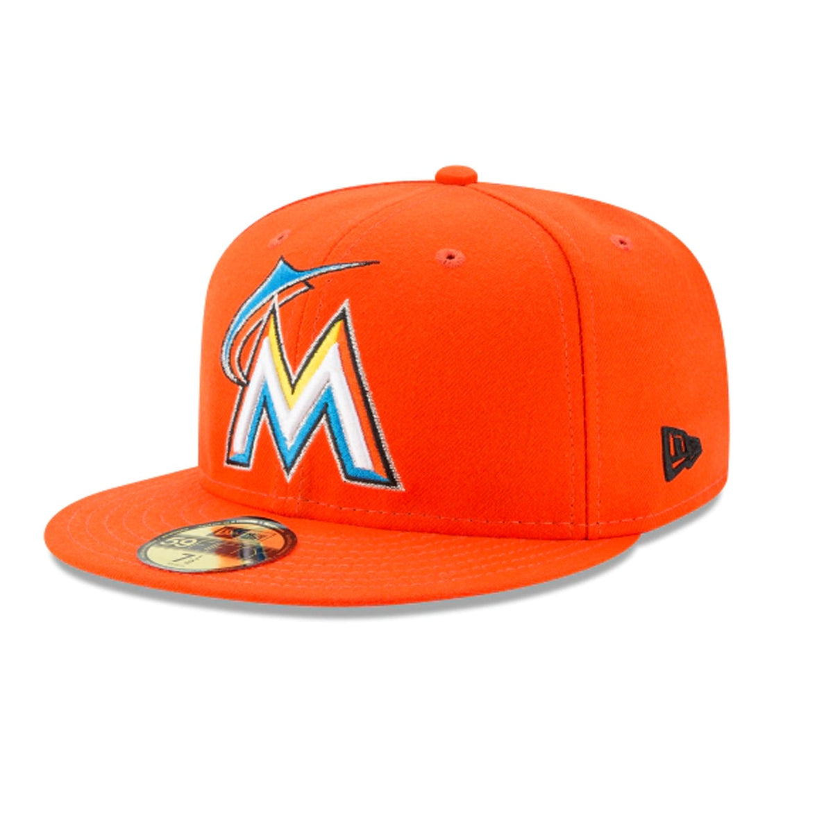 Miami Marlins PRO-ARCH Grey-Orange Fitted Hat by New Era
