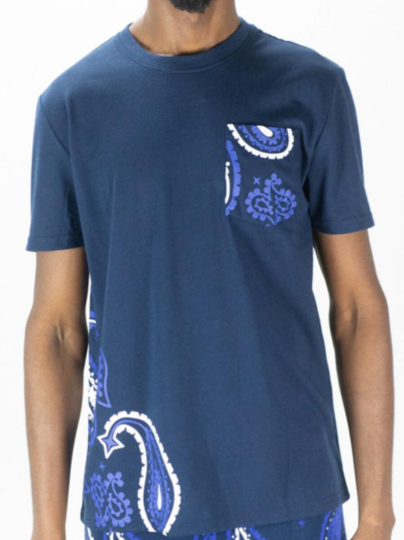 Rebel Minds Paisley Tee (Navy)