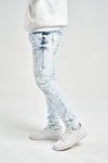 Spark Slim Fit Stretch Jeans with 3D Crinkle & Repair (Bleach Blue)