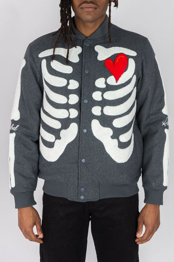 Rebel Minds Skeleton Melton Jacket