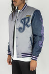 Rebel Minds Catch Feeling Patch Embroidered Puff Jacket (Grey)