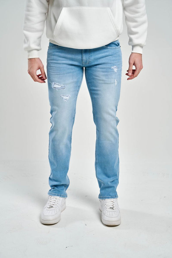 Spark Ripped Stretch Jean (Light Blue)