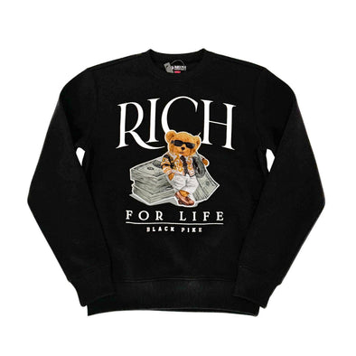 Black Pike Rich For Life Crewneck (Black)