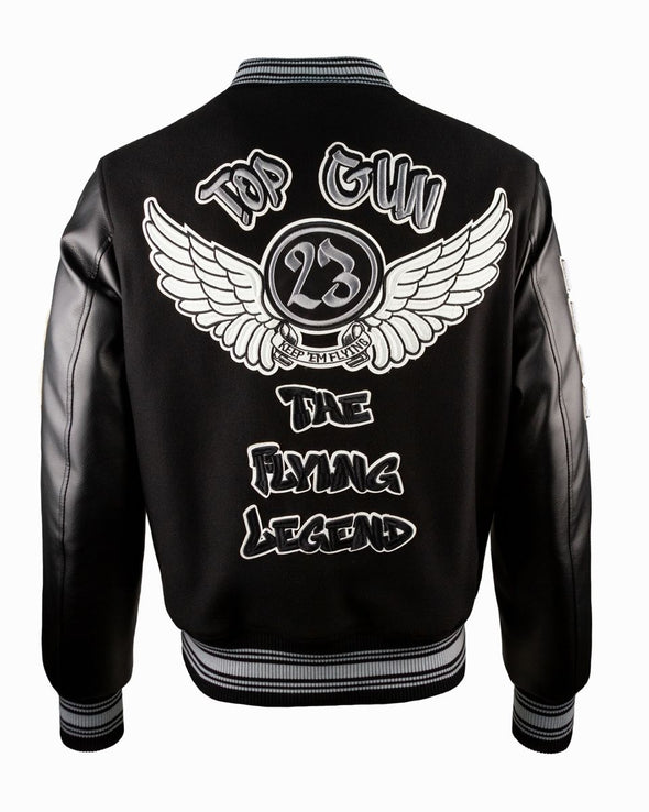 TOP GUN® NEW "FLYING LEGEND" VARSITY JACKET (Black)