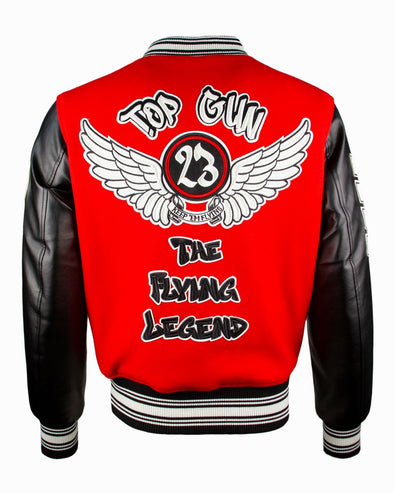 TOP GUN® NEW "FLYING LEGEND" VARSITY JACKET (Red)