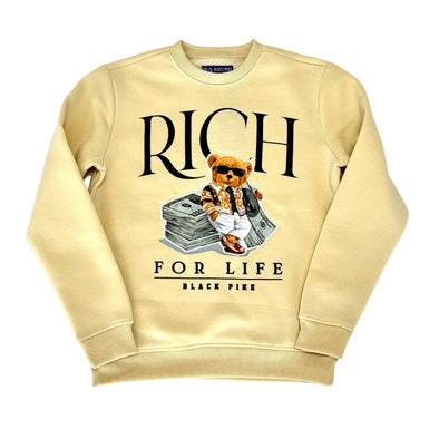 Black Pike Rich For Life Crewneck (Khaki)