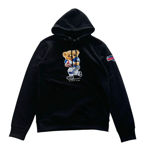 Black Pike Football Patch Embroidered Hoodie (Black)