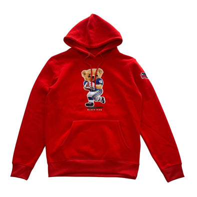 Black Pike Football Patch Embroidered Hoodie (Red)