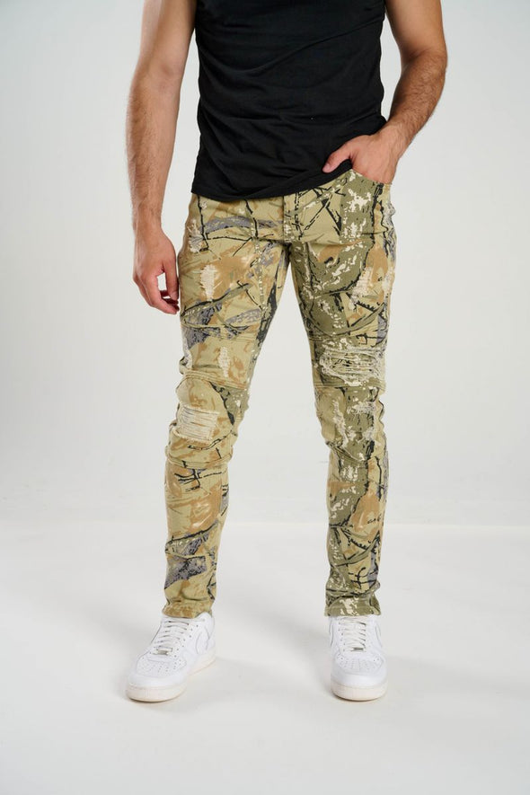 Spark Stretch Biker Camo Jean (Grey)