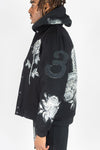 R3bel Denim Melton Varsity Tapestry Patches Jacket (Black)