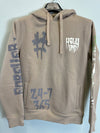 Highly Undrtd Praying Hand Puff Print Hoodie (Tan)