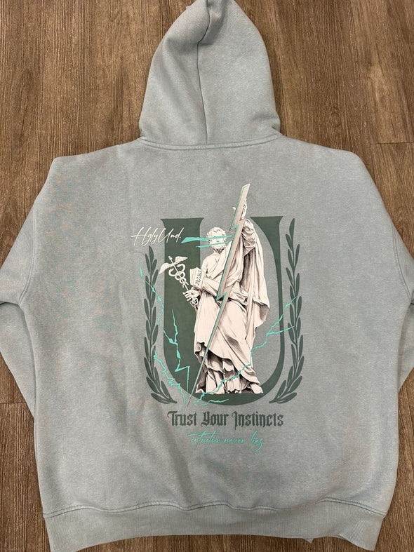 Highly Undrtd Trust Your Insticts Acid Wash Hoodie (Cloud Blue)