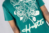 Rebel Minds Hustle Rose Oversized Tee (Hunter Green)