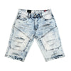 Beat & Rhythm  Ripped Denim Short (Ice Blue)