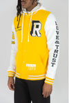 Rebel Minds Strong Fleece Varsity Jacket (Yellow)