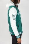 Rebel Minds Goat Fleece Varsity Jacket (Hunter Green)