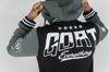 Rebel Minds Goat Fleece Varsity Jacket (Black)