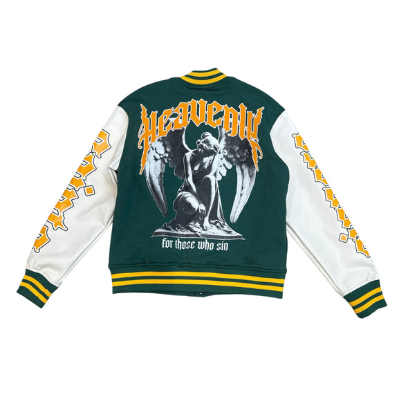 Copper Rivet Heavenly Varsity Jacket (Hunter Green)