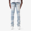 Copper Rivet Washed Ripped Wrinkle Jean (Light Sand Blue)