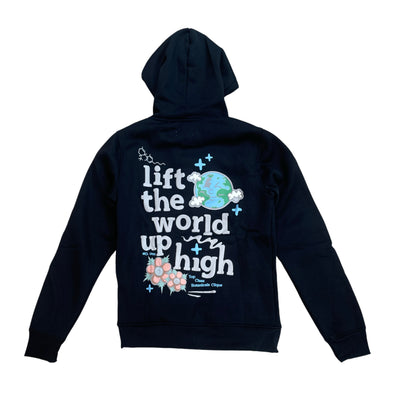 Highly Undrtd Lift The World Puff Print Hoodie (Black)