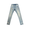 Copper Rivet Ripped Twill Jean (Dirty Tint Blue)