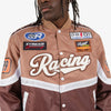 Copper Rivet Racing Nylon Patched Jacket (Brown)