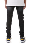 KDNK Multi Distressed Denim Jean with Ankled Zippers (Black)