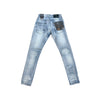 Copper Rivet Ripped Twill Jean (Light Sand Blue)