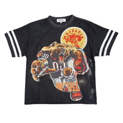 Majestik Bear Oversized Mesh Croptop Tee