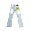 Spark Boy's Stretch Multi Frayed Patch Stacked Jean (Light Blue)