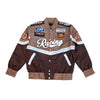 Copper Rivet Racing Nylon Patched Jacket (Brown)