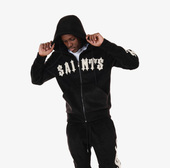 Copper Rivet Saints Mohair Hoodie (Black)