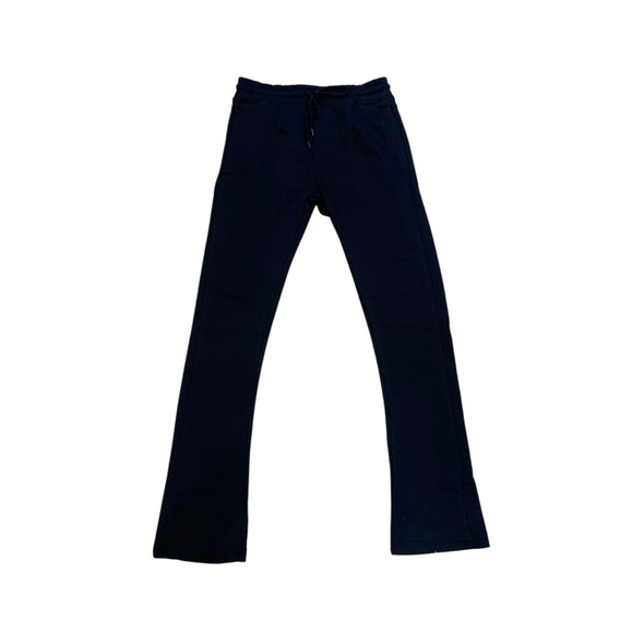 Royal Blue Fleece Stacked Pant (Black)