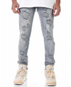 KDNK Under Patched Anker Zipper Denim Jean (Steel Blue)