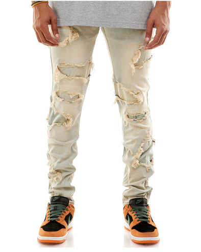 KDNK Self Patched Skinny Denim Jean (Blue)