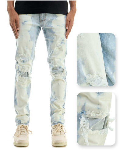 KDNK Bleached Skinny Denim Jean (Blue)