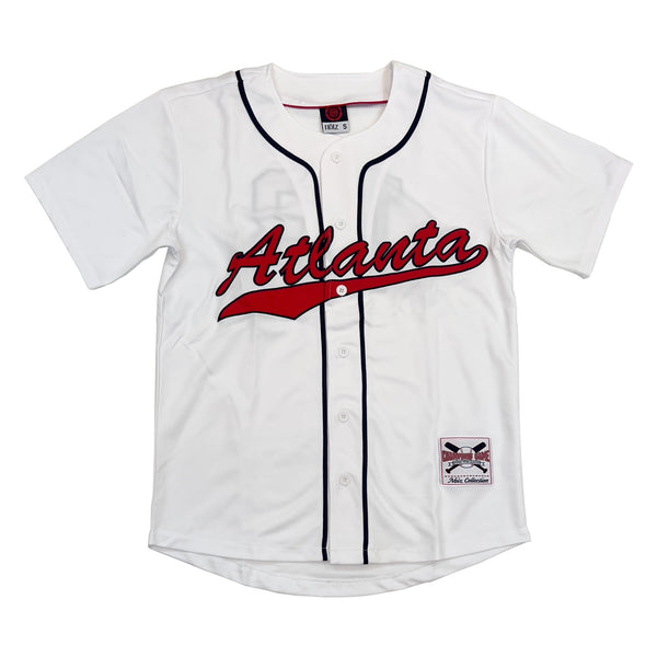 Atlanta Braves Jersey Baseball Shirt Majestic Navy Blue Polyester