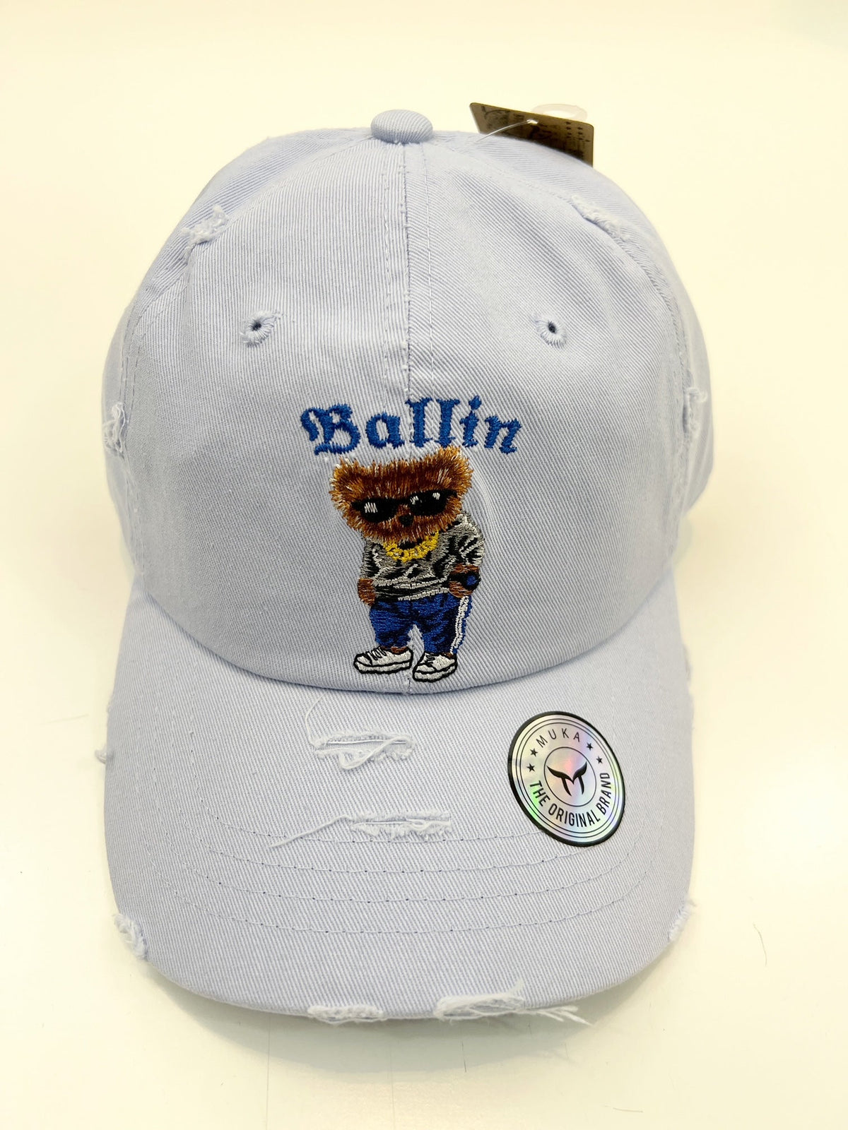 Muka Ballin Bear Dad Hat (Powder Blue)