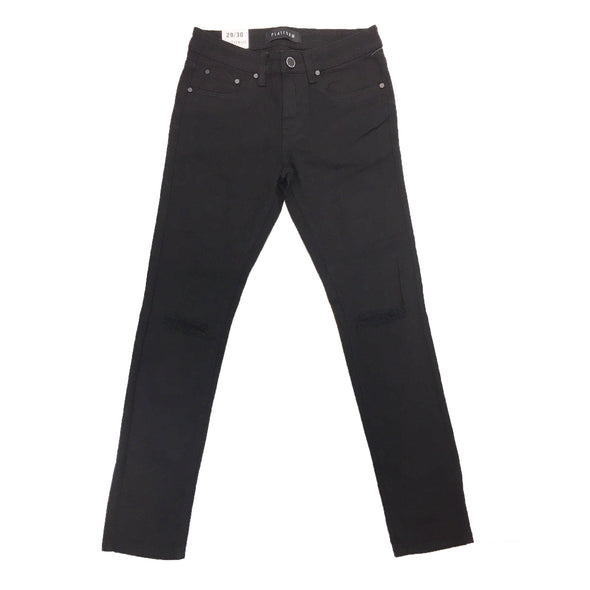 Platform Skinny Ripped Jean (Jet Black) - UPSTREAMERS