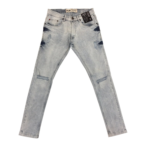 EVOLUTION In Design Jeans Mens 42x34 Slim Fit Acid Wash Paint